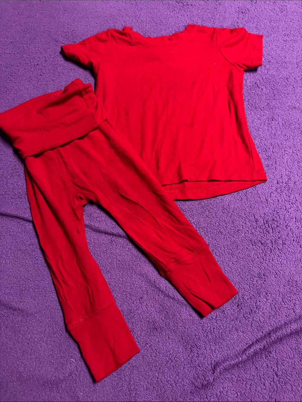 kate quinn Solid Red Kids Two-Piece Pajama Set
